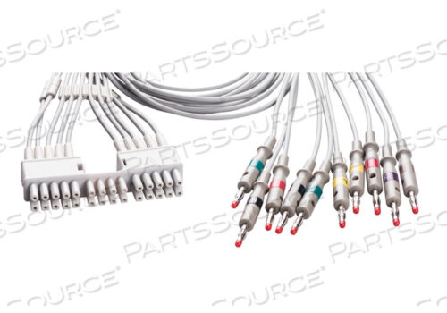 Replaces Mortara Instrument, Inc 9293-041-50WAM/AM12 10 WIRE REPLACEMENT LEAD SET, AHA BANANA, LIMBS