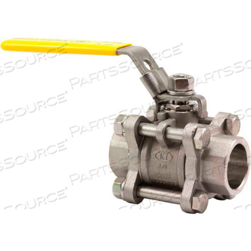 3 IN. T316 STAINLESS STEEL FULL PORT BALL VALVE - 3 PIECE - SOLD WELD - 1000 PSI