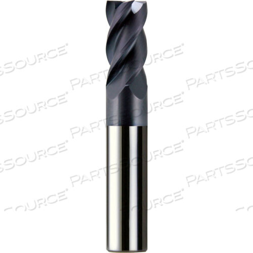 1/2 DIA., 1/2 SHANK, 5/8 LOC, 2-1/2 OAL, 4 FLUTE SOLID CARBIDE SINGLE END MILL, ALTIN