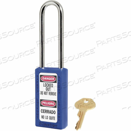 OEM#: 411LTBLUTHERMOPLASTIC ZENEX SAFETY PADLOCK, 1-1/2W X 1-1/2H SHACKLE, BLU от Master Lock
