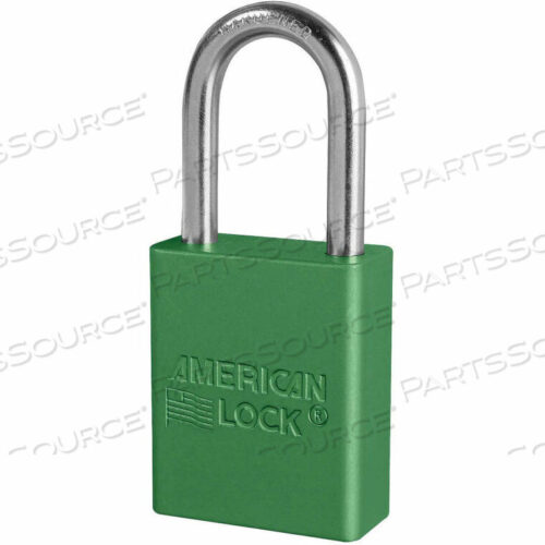 OEM#: S1106GRNAMERICAN LOCK ALUMINUM SAFETY PADLOCK, 1-1/2W X 1-1/2H SHACKLE, GREEN by Master Lock