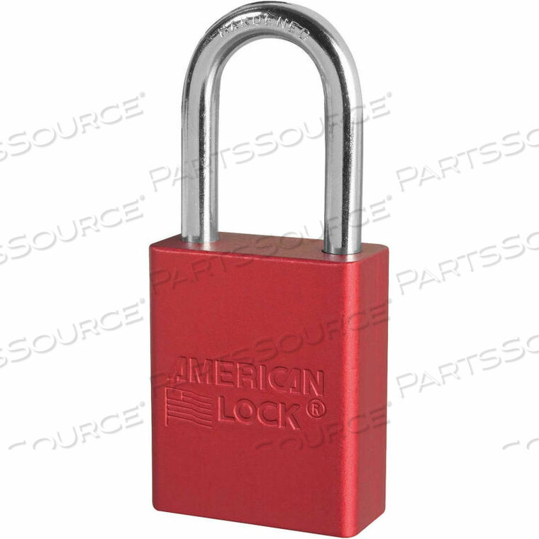 OEM#: S1106REDAMERICAN LOCK АЛЮМИНИЕВЫЙ БЕЗОПАСНЫЙ НАВЕСНОЙ ЗАМОК, 1-1/2W X 1-1/2H ДУГА, КРАСНЫЙ от Master Lock