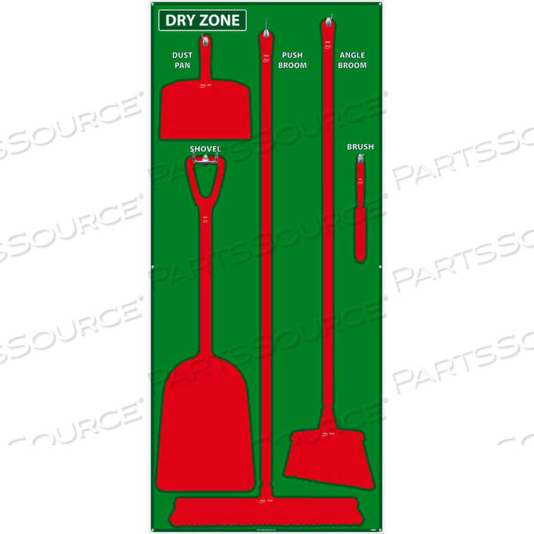 OEM#: SB134ALDRY ZONE SHADOW BOARD, ЗЕЛЕНЫЙ/КРАСНЫЙ, 68 X 30, АЛЮМИНИЙ от National Marker Company
