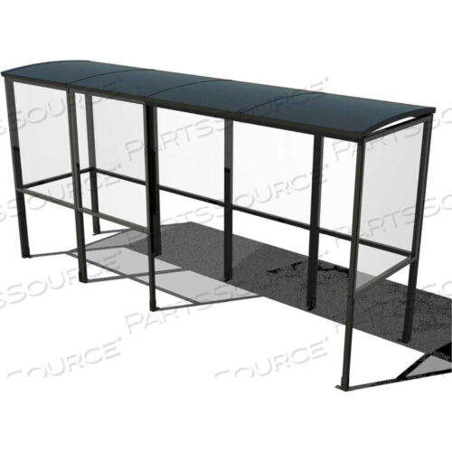 OEM#: SR1560-BLK4-SIDED SMOKING SHELTER - HALF SIDE PANELS 139W X 36D X 711H ALUMINUM ROOF by No Butts Bin Co.