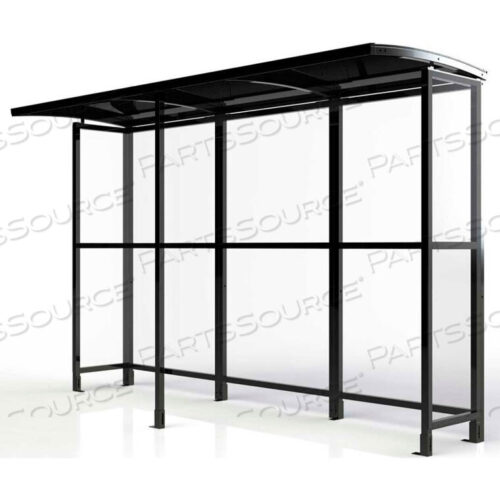 OEM#: SR1584-F-BLKOPEN ОТДЕЛЬНОСТОЯЩАЯ ПЕРЕДНЯЯ КРЫША ДЛЯ КУРЕНИЯ 104 Ш x 36 Г x 711 В из алюминия от No Butts Bin Co.