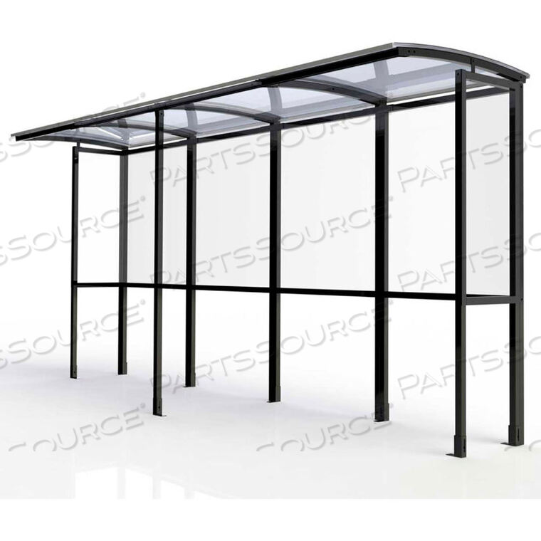 OEM#: SR1603-BLKOPEN ПЕРЕДНЯЯ КАМЕРА ДЛЯ КУРЕНИЯ - ПОЛОВИННЫЕ БОКОВЫЕ ПАНЕЛИ 139 Ш X 36 Г X 711 В ПРОЗРАЧНАЯ КРЫША от No Butts Bin Co.