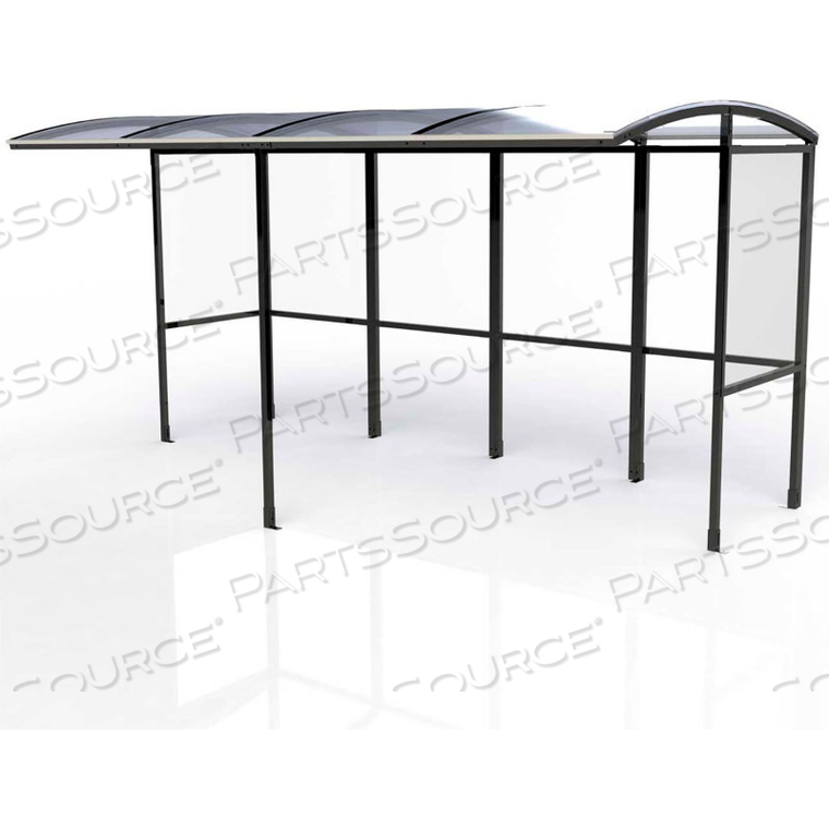 OEM#: SR1606-BLKOPEN ПЕРЕДНЯЯ КАМЕРА ДЛЯ КУРЕНИЯ - ПОЛОВИННЫЕ БОКОВЫЕ ПАНЕЛИ - 139 Ш X 7 Г X 711 В ПРОЗРАЧНАЯ КРЫША от No Butts Bin Co.