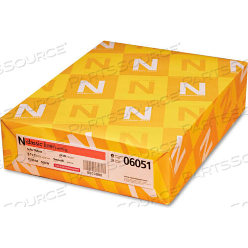 OEM#: 6051CLASSIC LINEN STATIONERY WRITING PAPER, 8-1/2 X 11, SOLAR WHITE, 500 SHEETS/REAM by Neenah