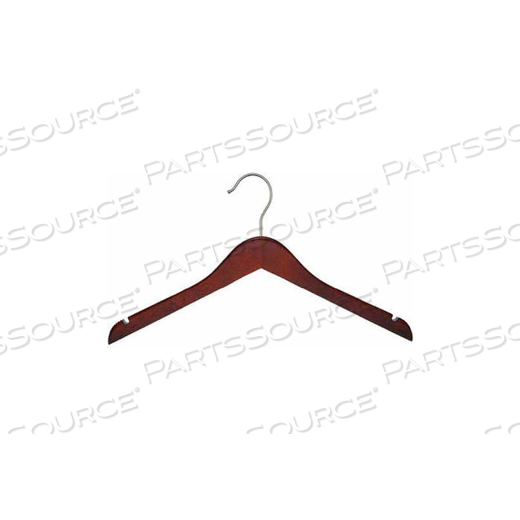 OEM#: 20312NAHANCO TOP HANGER-FLAT, 12L, WOOD-MAHAGONY, PKG QTY 100 от National Hanger Company Inc.