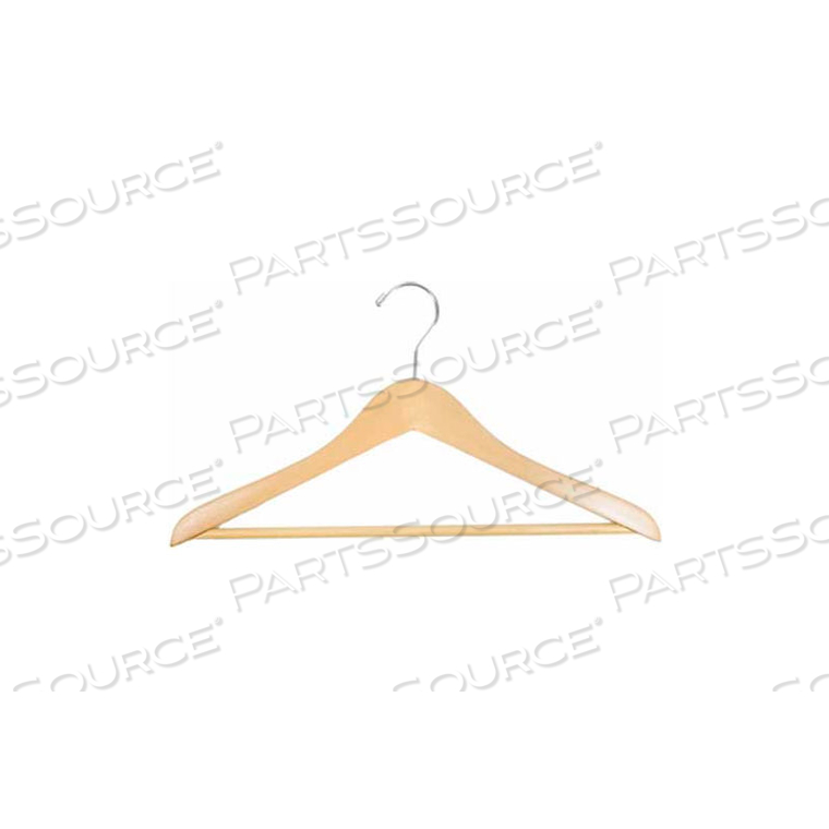 OEM#: 80-17NAHANCO ВЕШАЛКА ДЛЯ КОСТЮМОВ С ПЕРЕКЛАДИНОЙ ДЛЯ БРЮК, 17 Д X 1/2 Ш, ДЕРЕВО-НАТУРАЛЬНОЕ, КОЛ-ВО В УПАКОВКЕ 100 шт. от National Hanger Company Inc.