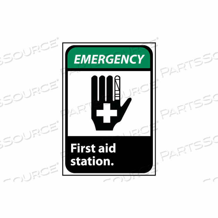 OEM#: EGA3PBEЗНАК АВАРИЙНОЙ СИТУАЦИИ 14X10 ВИНИЛОВЫЙ - СТАНЦИЯ ПЕРВОЙ ПОМОЩИ от National Marker Company