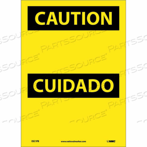 OEM#: ESC1PBBДвуязычный виниловый знак - ВНИМАНИЕ, пустой от National Marker Company