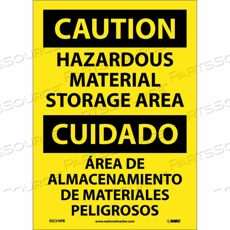 OEM#: ESC310PBBДВУХЪЯЗЫЧНЫЙ ВИНИЛОВЫЙ ЗНАК - ОСТОРОЖНО! ЗОНА ХРАНЕНИЯ ОПАСНЫХ МАТЕРИАЛОВ от National Marker Company