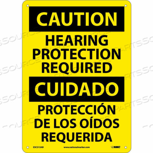 OEM#: ESC513ABBILINGUAL АЛЮМИНИЕВЫЙ ЗНАК - ВНИМАНИЕ! ТРЕБУЕТСЯ ЗАЩИТА ОРГАНОВ СЛУХА от National Marker Company