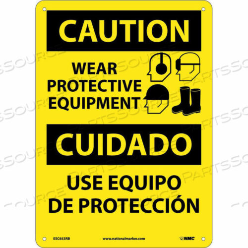 OEM#: ESC653RBBILISTIC PLASTIC SIGN - ВНИМАНИЕ, ИСПОЛЬЗУЙТЕ ЗАЩИТНОЕ СНАРЯЖЕНИЕ от National Marker Company