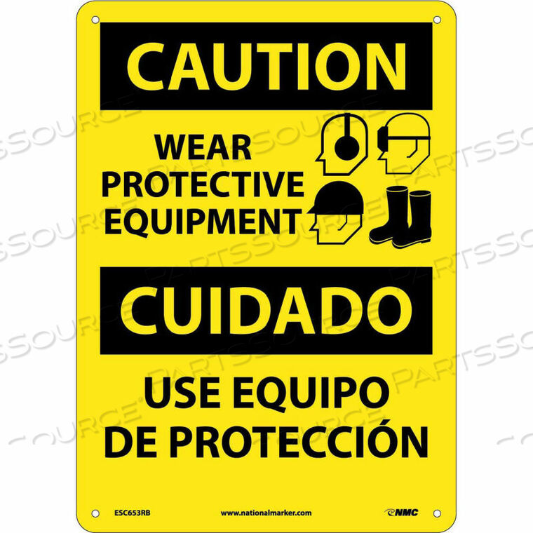 OEM#: ESC653RBBILISTIC PLASTIC SIGN - ВНИМАНИЕ, ИСПОЛЬЗУЙТЕ ЗАЩИТНОЕ СНАРЯЖЕНИЕ от National Marker Company