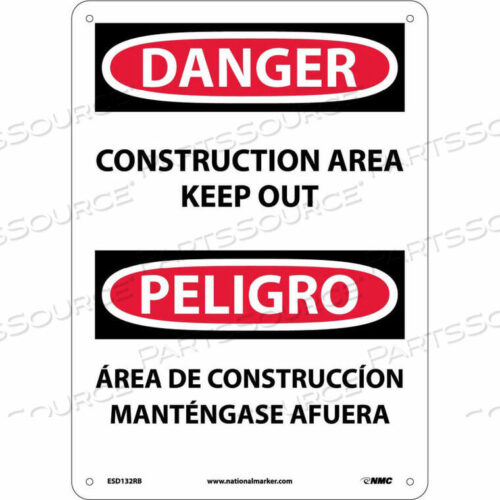 OEM#: ESD132RBBILISTIC ЗНАК С ИНФОРМАЦИЕЙ О ПЛАСТИКЕ - ОПАСНОСТЬ СТРОИТЕЛЬНАЯ ЗОНА, НЕ ВХОДИТЬ от National Marker Company