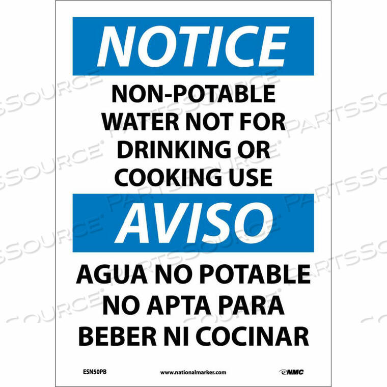 OEM#: ESN50PBBДВУХЪЯЗЫЧНЫЙ ВИНИЛОВЫЙ ЗНАК - УВЕДОМЛЕНИЕ. НЕПИТЬЕВАЯ ВОДА. НЕ ДЛЯ ПИТЬЯ. Компания National Marker Company