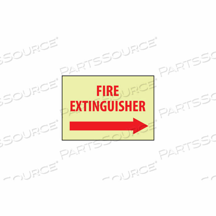 OEM#: GL131RBЗНАК GLOW ИЗ ЖЕСТКОГО ПЛАСТИКА - ОГНЕТУШИТЕЛЬ СТРЕЛКА ВПРАВО от National Marker Company