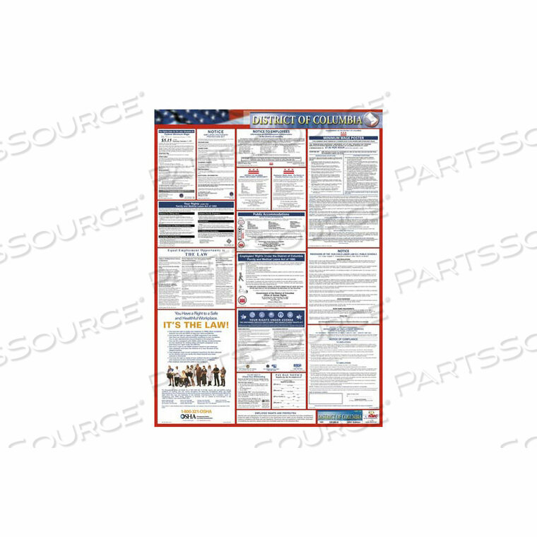 OEM#: LLP-DCLABOR LAW ПЛАКАТ - ОКРУГ КОЛУМБИЯ от National Marker Company