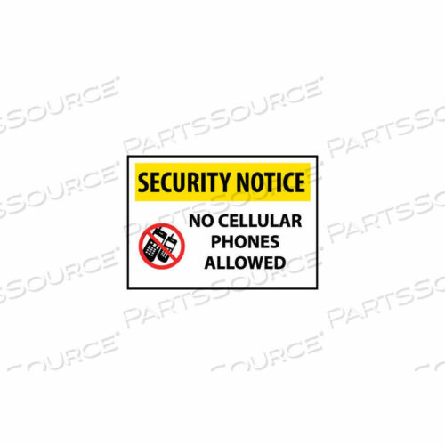 OEM#: SN22ACSECURITY NOTICE ALUMINUM - NO CELLULAR PHONES ALLOWED by National Marker Company