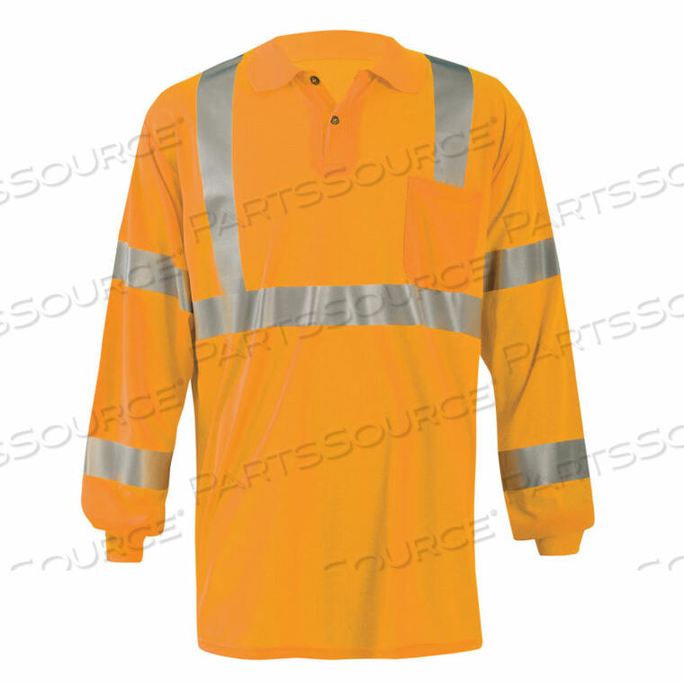 OEM#: LUX-LSPP3B-OLBIRDSEYE ПОЛО, ВЛАГООТВОДЯЩАЯ И ОХЛАЖДАЮЩАЯ, ДЛИННЫЙ РУКАВ, КЛАСС 3, ОРАНЖЕВАЯ, M от Occunomix