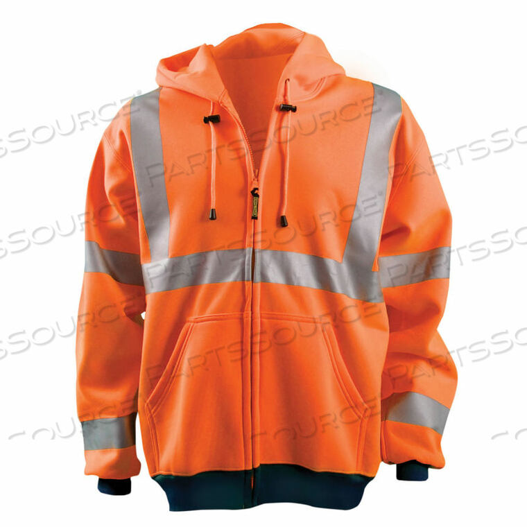 OEM#: LUX-SWT3HZ-OLHI-VIS ПРЕМИУМ ВЛАГООТВОДЯЩАЯ ТОЛСТОВКА, КЛАСС 3, СВЕТОЗВЕЗДНЫЙ ОРАНЖЕВЫЙ, размер L от Occunomix
