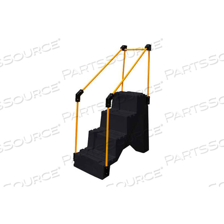 OEM#: ST-4 BK4 STEP PLASTIC STEP STAND W/ HANDRAILS - BLACK 27W X 38D X 44H by US Roto Molding