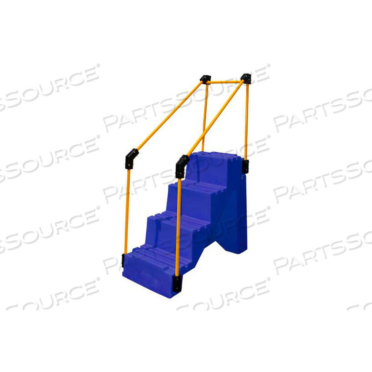 OEM#: ST-4 BL4 STEP PLASTIC STEP STAND W/ HANDRAILS - BLUE 27W X 38D X 44H by US Roto Molding