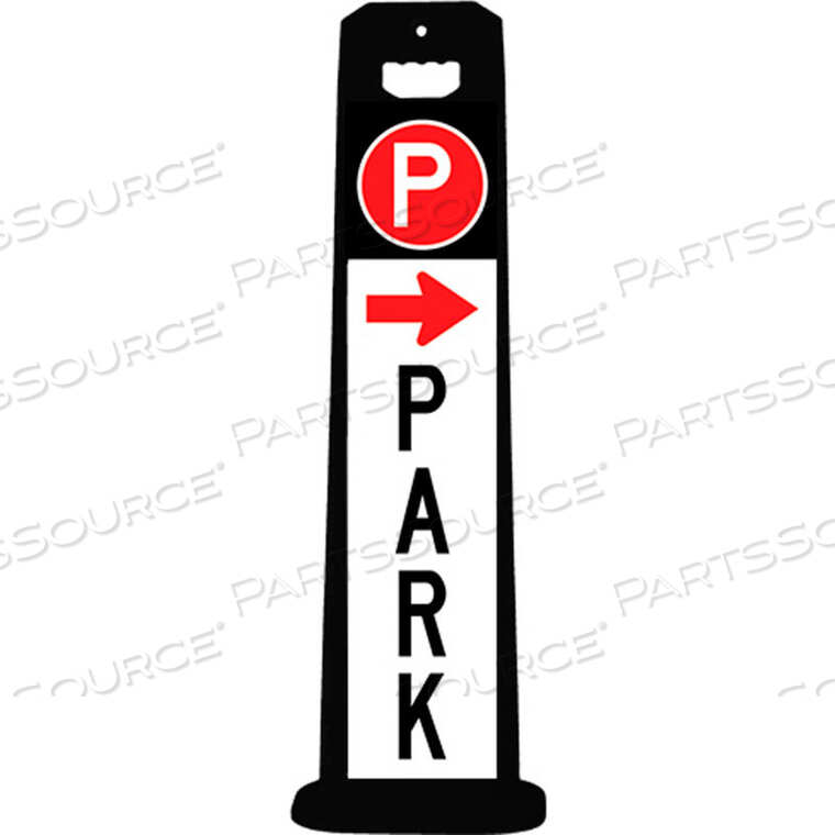 OEM#: 4100-BK-PARK4COMPACT PARK SIGN W/ ARROW, BLACK by Plasticade
