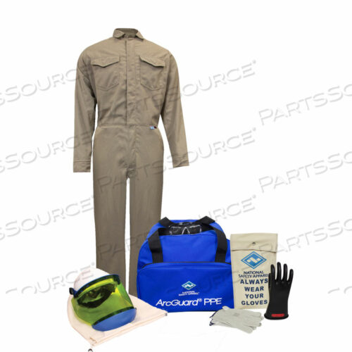 ARCGUARD 8 CAL DUPONT PROTERA КОМПЛЕКТ ДУГОВОЙ ВСПЫШКИ С ОГНЕЗАЩИТНЫМ КОМБИНЕЗОНОМ, 2XL, РАЗМЕР ПЕРЧАТОК 12