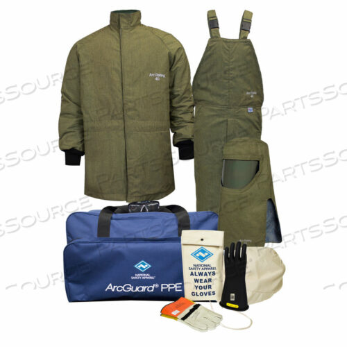 ARCGUARD 40 CAL REVOLITE ARC FLASH KIT С КОРОТКИМ ПАЛЬТОМ И ПОЛУКОМБИНЕЗОНОМ, XL, РАЗМЕР 11