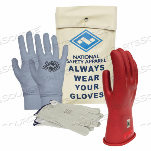 ARCGUARD КЛАСС 0 ARCGUARD РЕЗИНОВЫЕ НАПРЯЖЕНИЯ ПЕРЧАТКИ ПРЕМИУМ КОМПЛЕКТ, КРАСНЫЕ, РАЗМЕР 9