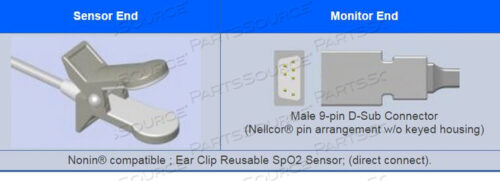 Заменяет датчик пульсоксиметра Nonin Medical 8000Q2EAR CLIP