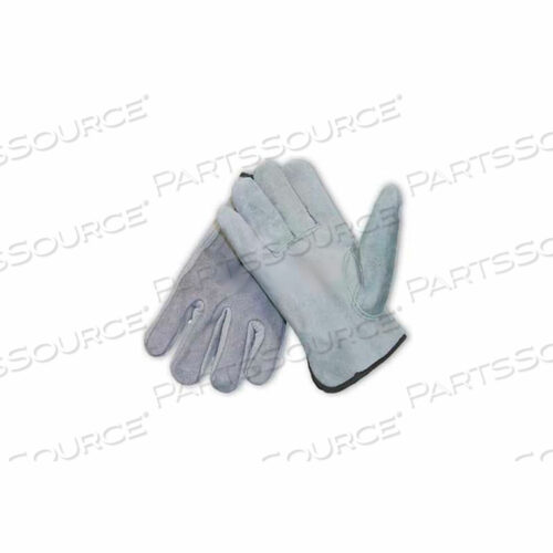 OEM#: 69-189/LSPLIT COWHIDE DRIVERS GLOVES, PREMIUM GRADE, KEYSTONE THUMB, GRAY, L by Protective Industrial Products