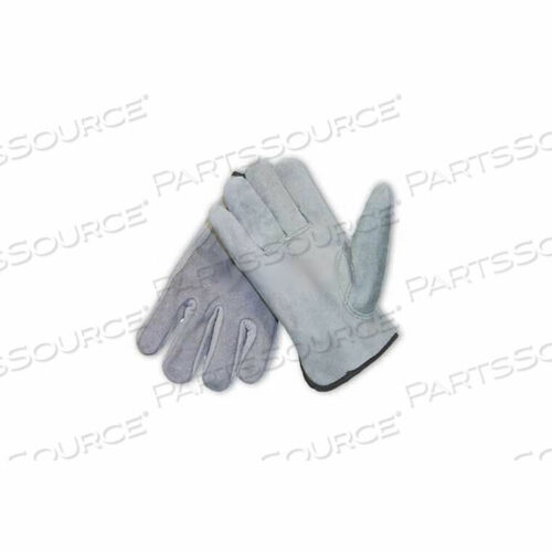 OEM#: 69-189/MSPLIT COWHIDE DRIVERS GLOVES, PREMIUM GRADE, KEYSTONE THUMB, GRAY, M by Protective Industrial Products
