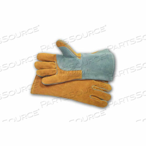 ПЕРЧАТКИ СВАРЩИКА, С РАЗРЕЗОМ ПО БОКАМ, С ПОДКЛАДКОЙ ИЗ ХЛОПКОВОЙ ПЕНЫ, КОРИЧНЕВЫЕ, L