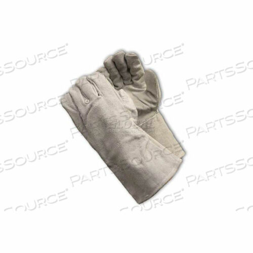 ПЕРЧАТКИ СВАРЩИКА, ПЛЕЧЕВОЙ УРОВЕНЬ С ХЛОПКОВОЙ ПОДКЛАДКОЙ, СЕРЫЕ, ТОЛЬКО ДЛЯ ЛЕВОЙ РУКИ, L