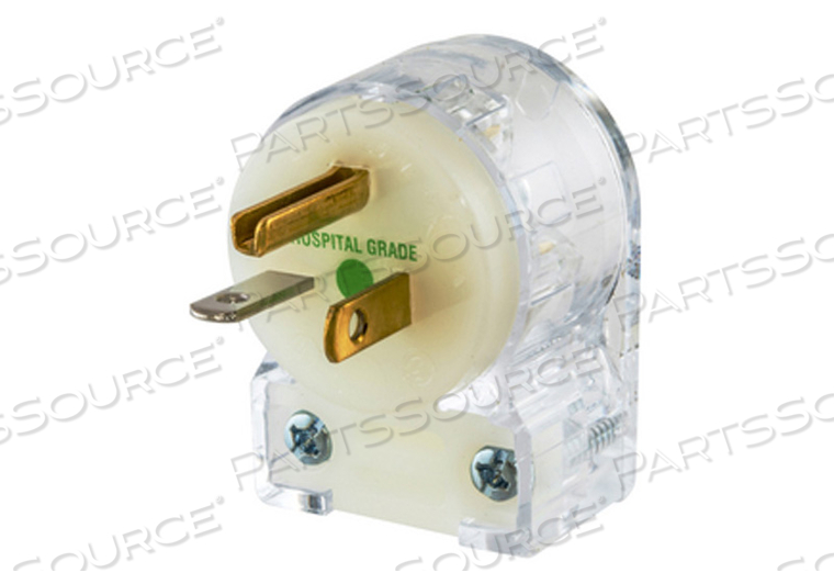 OEM#: HBL8315CAВИЛКА МЕДИЦИНСКОГО КЛАССА С ПРЯМЫМ УГЛОМ, ПРОЗРАЧНАЯ, 18–10 AWG, КОРПУС IP20, 2 ПОЛЮСА, 3 ПРОВОДА, 125 В, 20 А, 1,53 ДЮЙМА X 2,11 ДЮЙМА X 1,22 ДЮЙМА, 0,15 ФУНТА от Hubbell Power Systems
