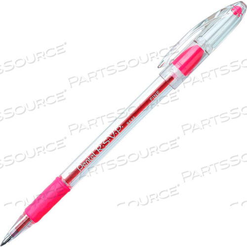 ШАРИКОВАЯ РУЧКА RSVP, ТОНКАЯ, ПРОЗРАЧНЫЙ КОРПУС, РОЗОВЫЕ ЧЕРНИЛА, ДЮЖИНА