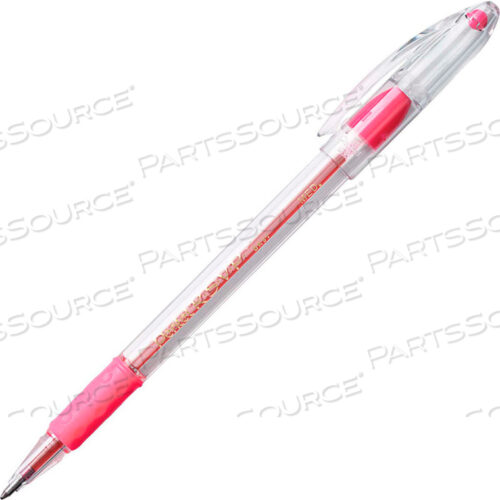 ШАРИКОВАЯ РУЧКА RSVP, СРЕДНЯЯ, ПРОЗРАЧНЫЙ КОРПУС, РОЗОВЫЕ ЧЕРНИЛА, ДЮЖИНА