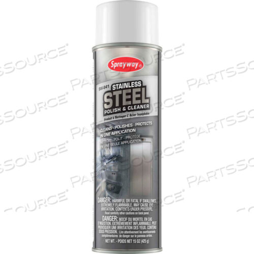 ОЧИСТИТЕЛЬ И ПОЛИРОВАЛЬНОЕ СРЕДСТВО ДЛЯ НЕРЖАВЕЮЩЕЙ СТАЛИ, АЭРОЗОЛЬНЫЙ БАЛЛОН 20 УНЦИЙ