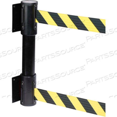 OEM#: WMTWIN350B-YBCIP100WALLPRO ДВУХСТОРОННИЙ ЧЕРНЫЙ СТОЛБОВОЙ ВТЯГИВАЮЩИЙСЯ ЛЕНТОВЫЙ БАРЬЕР, 10 ФУТОВ. ЖЕЛТЫЙ ЛЕНТА В ПРОЦЕССЕ ОЧИСТКИ от Queue Solutions LLC