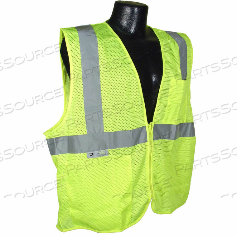 OEM#: SV2ZGM3XSV2Z ECONOMY CLASS 2 MESH SAFETY VEST W/ ZIPPER, HI-VIS GREEN, 3XL by Radians