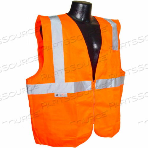 OEM#: SV2ZOSXLSV2Z ECONOMY CLASS 2 SOLID SAFETY VEST W/ ZIPPER, HI-VIS ORANGE, XL by Radians