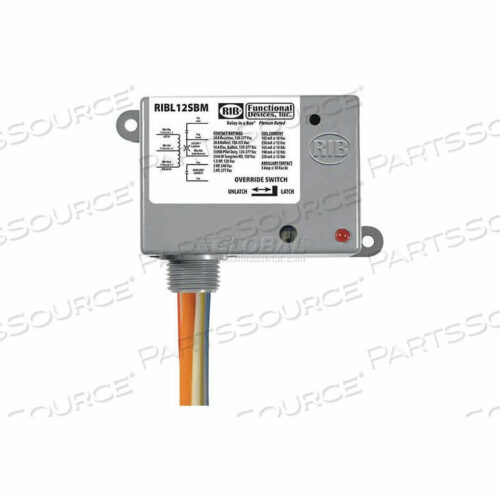OEM#: RIBL12SBMENCLOSED LATCHING RELAY, 20A, 12VAC/DC, W/SWITCH & AUX CONTACT by RIB