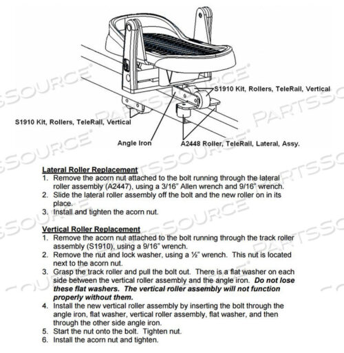 OEM#: S1910VERTICAL TELERAIL ROLLER KIT by Life Fitness