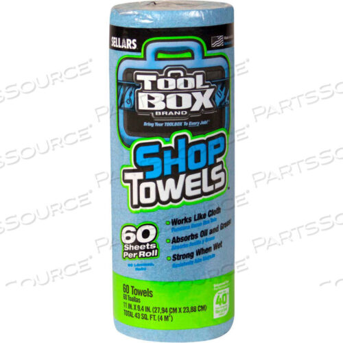 OEM#: 54400TOOLBOX Z400 СИНЕЕ МАГАЗИННОЕ ПОЛОТЕНЦЕ МАЛЕНЬКИЙ РУЛОН, 60 ЛИСТОВ/РУЛОН, 30 РУЛОНОВ/КОРОБКА от Sellars Retail Dist Co.