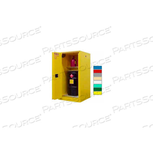 OEM#: V260YELLOWDRUM CABINET 65 GAL. CAPACEMENT VERTICLOW LAMBERTICALS W/ DRUM ROLLS by Securall