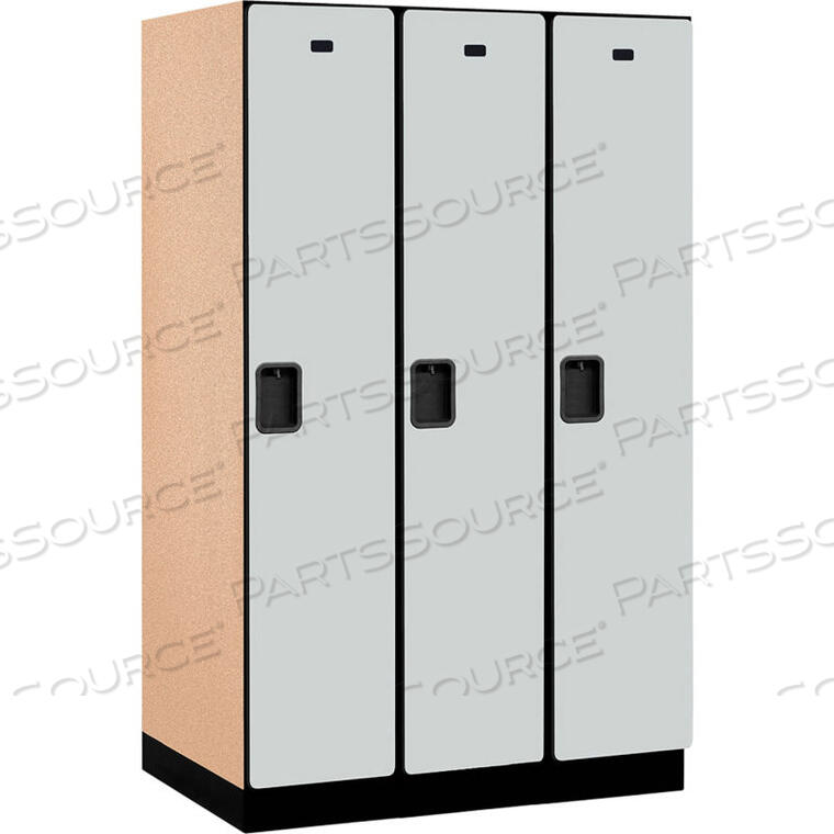 OEM#: 21364GRYSOLLLE TIER 3 DOOR EXTRA WIDE WOOD LOCKER, 15WX24DX72H, СЕРЫЙ, ЧАСТИЧНО СОБРАННЫЙ Salsbury Industries